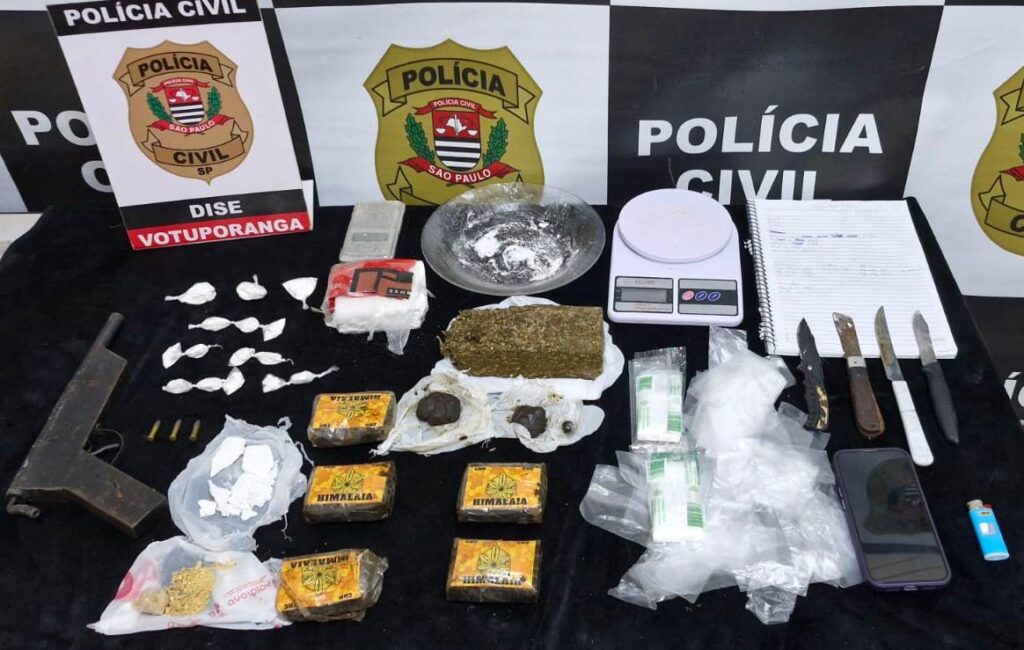DISE prende jovem por tráfico de drogas e apreende entorpecentes e arma no centro de Votuporanga