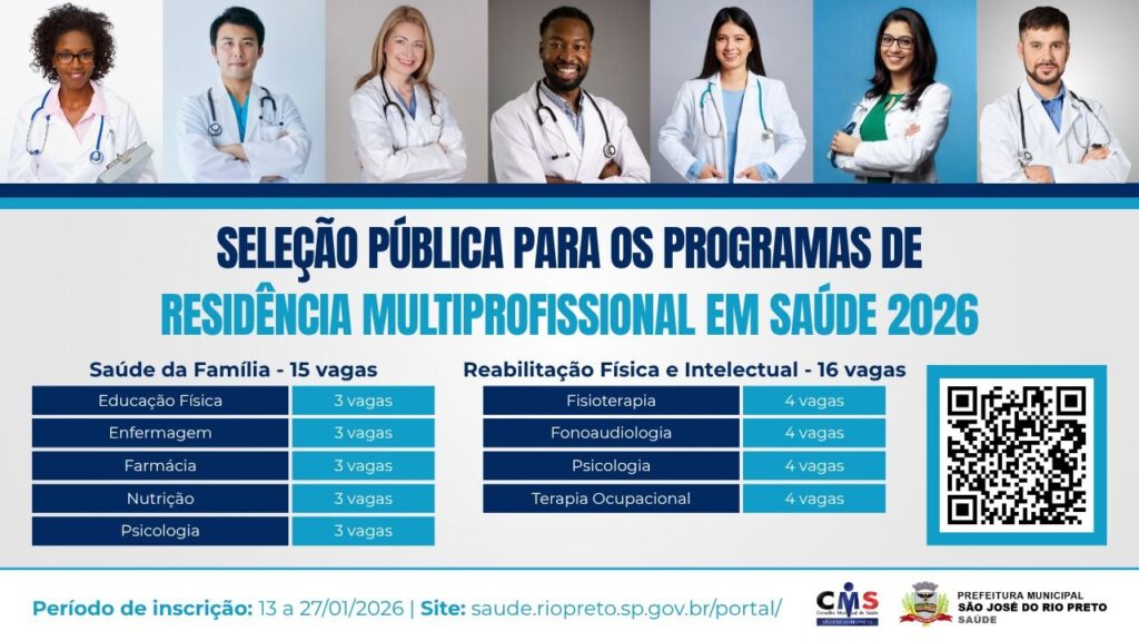 Saúde abre inscrições para Residência Multiprofissional