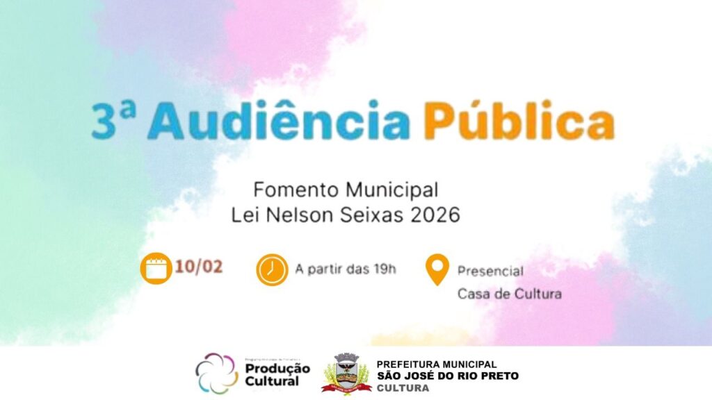 3ª Audiência Pública da Lei Nelson Seixas acontece nesta terça