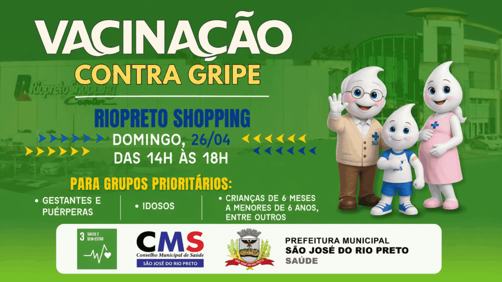 Vacinação contra gripe será realizada no Riopreto Shopping neste domingo